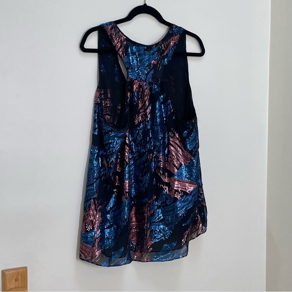 { BCBGMaxAzria Tank } Metallic Jacquard Jewel Tank Twiggy - Picture 5 of 9